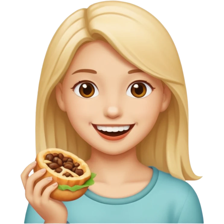 Girl eating buldak emoji