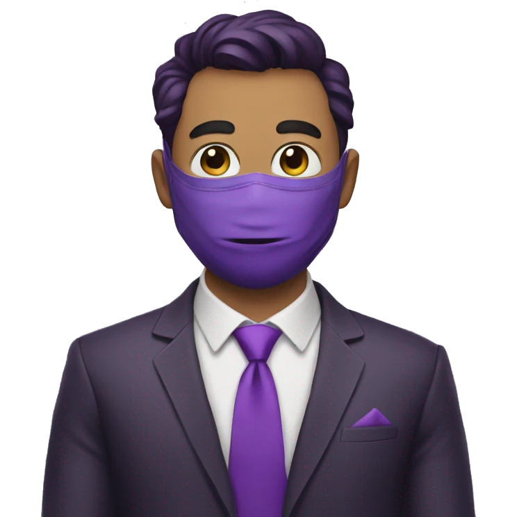 a man in a purple mask and the whole suit is also purple and looks like a cat emoji