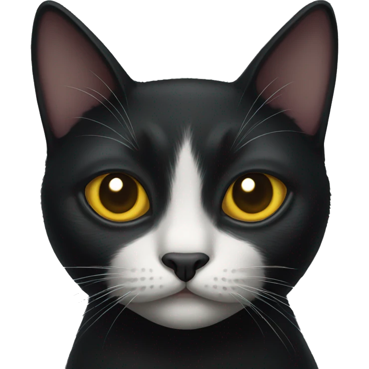 cross eyed black cat emoji