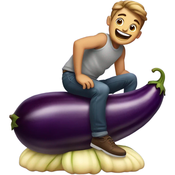  man riding a egg plant  emoji