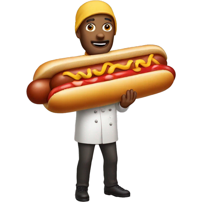 man dressed as a hotdog  emoji