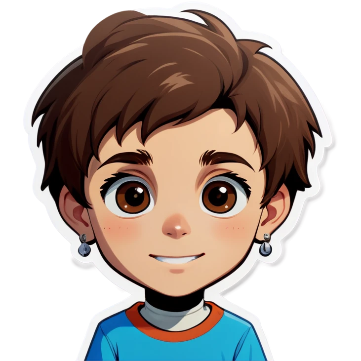 brown-haired boy with earrings emoji