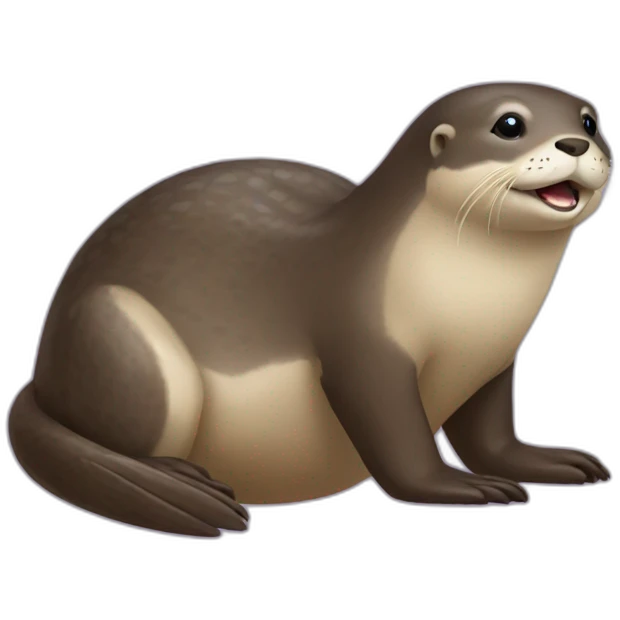 Loutre sur tortue emoji