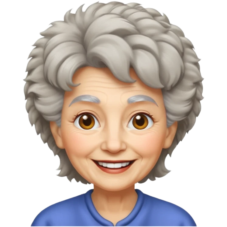 grandma with furry hair emoji