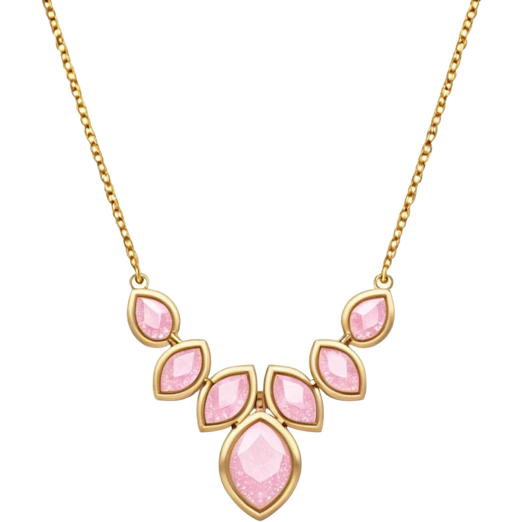 Pastel Pink Glitter Gold Necklace  emoji