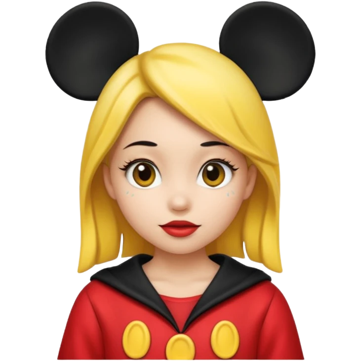 Yellow Mickey Mouse girl emoji