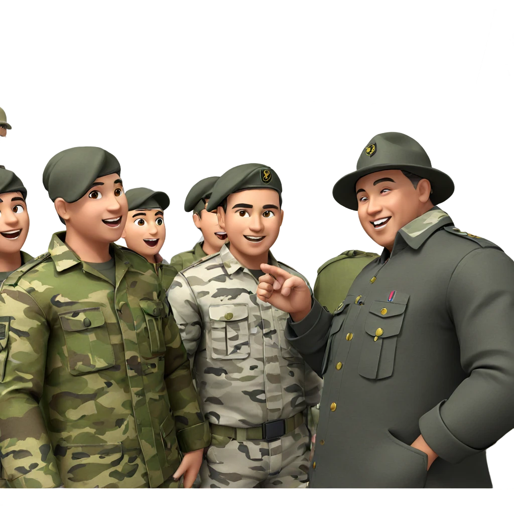 military boys enjoying the day emoji
