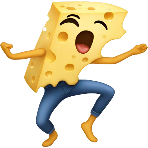 Dancing piece of cheese emoji