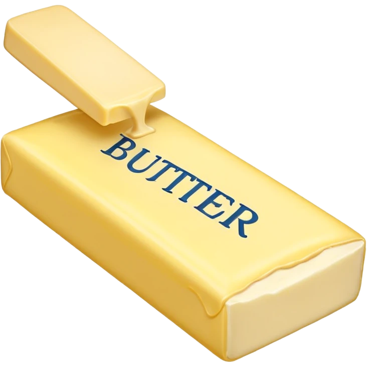 Create an image with butter and text that says butter  emoji