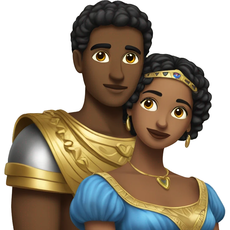 Young Julius cesar and cleopatre in love emoji