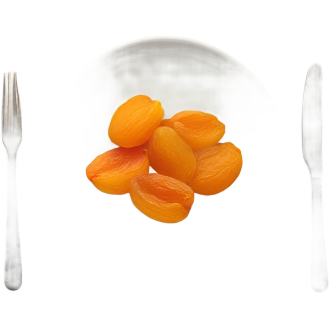 dried apricots are in a plate emoji
