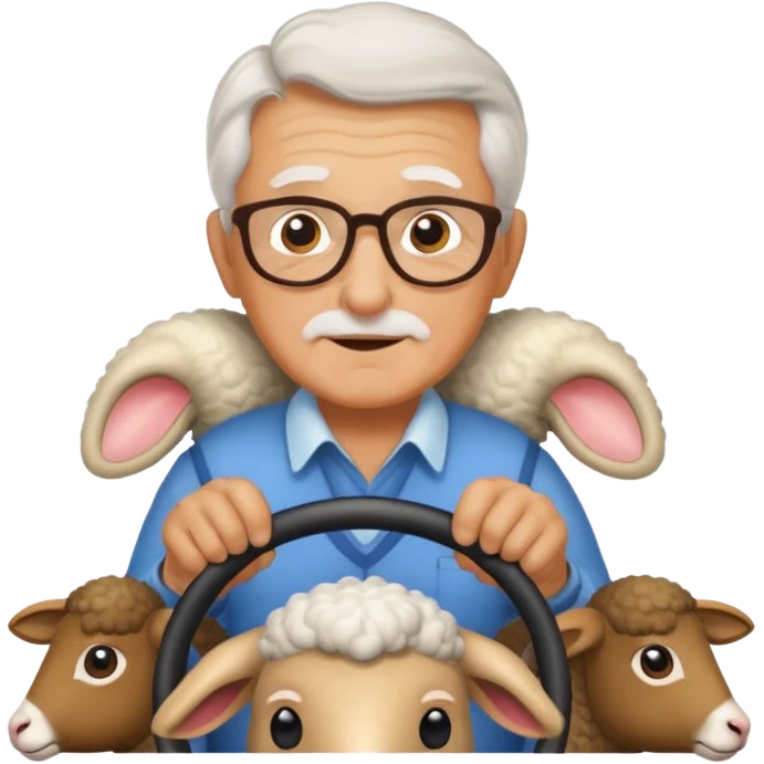 grandfather driving a sheep emoji