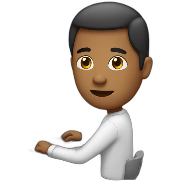 Man working in computer emoji