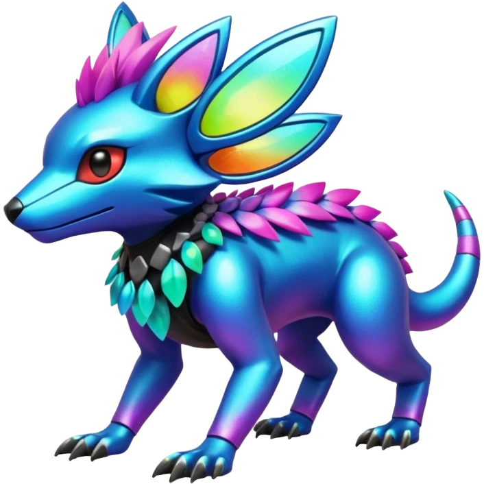  exotic tropical iridescent cyber-Protogen-Fakémon-Pokémon-Vernid-creature emoji