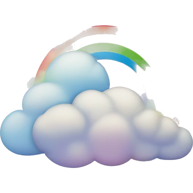 beautiful detailed rainbow with clouds emoji