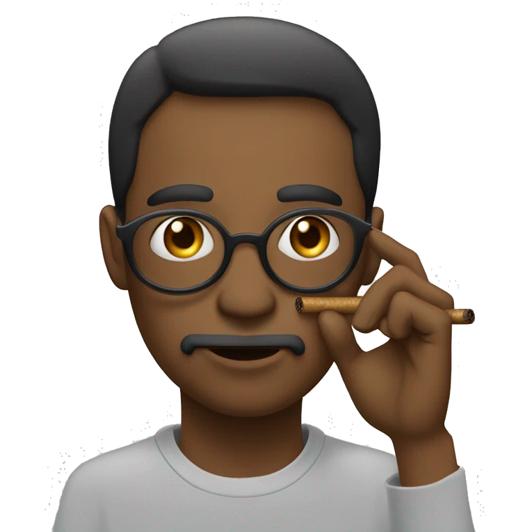 Pesrsona fumando un cigarro con ojeras  emoji