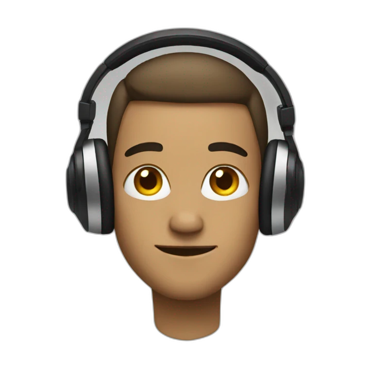 with headphones emoji