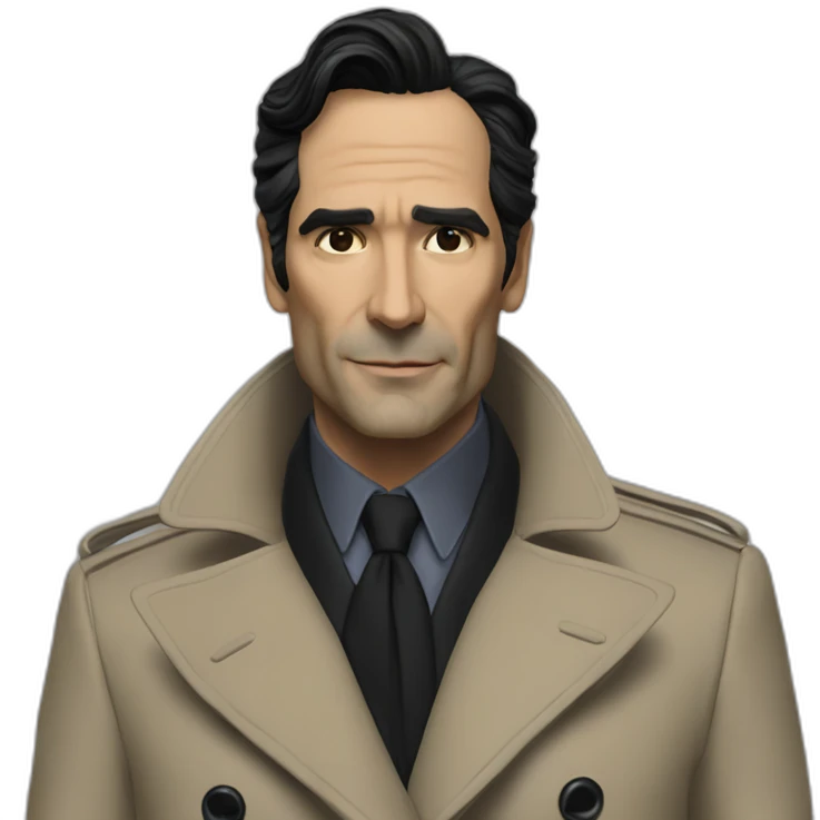 Ben Chaplin sleek trench coat emoji