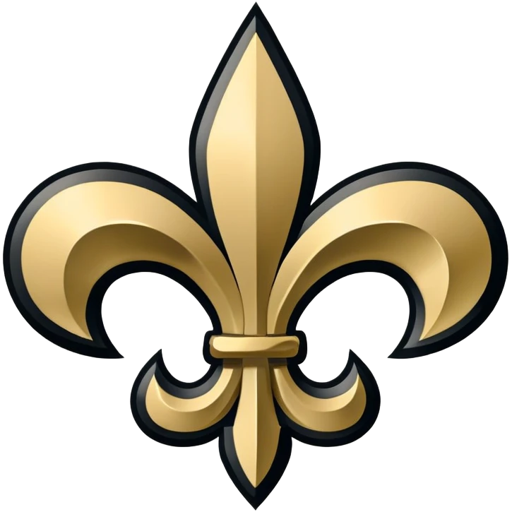 New Orleans Saints football logo with fleur-de-lis in black and gold colors emoji