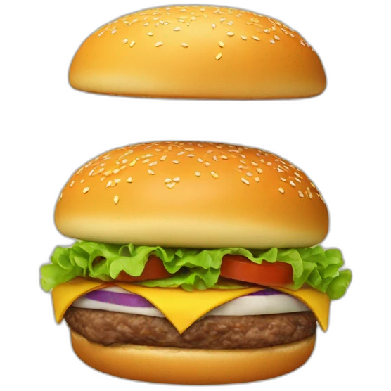 À mix of a burger and Saturn emoji