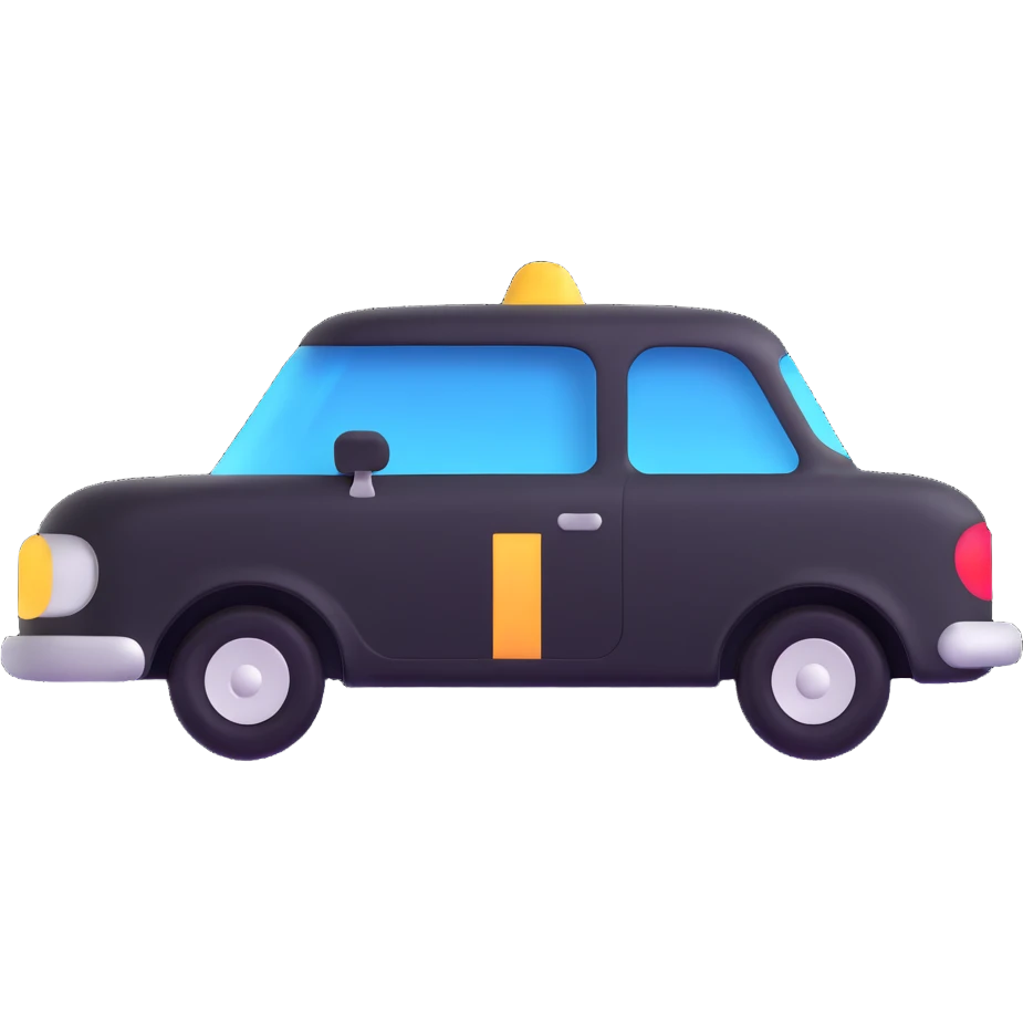 elegant solid car icon with a transparent protective film, refined and smooth design emoji