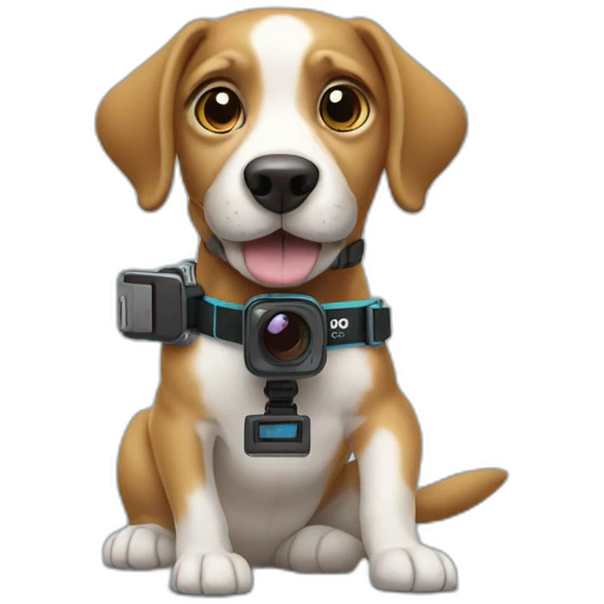 dog holding a gopro emoji
