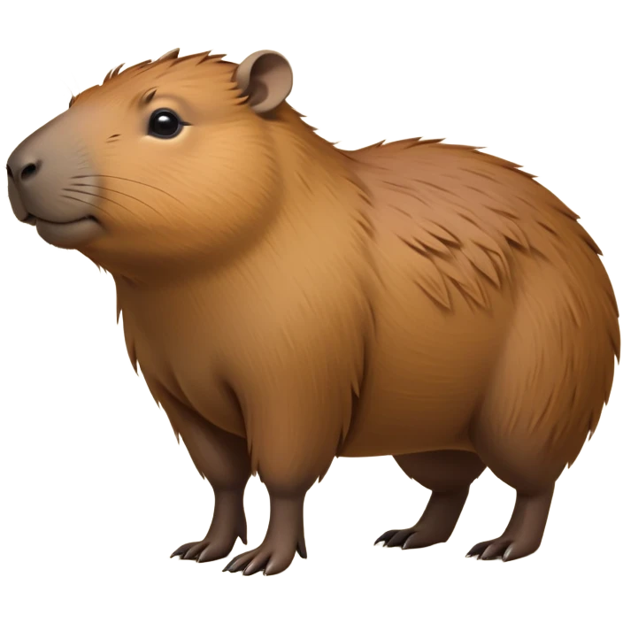 cinematic-capybara-realistic-full-body-on-all-fours-emoji,-plump-and-relaxed-body-soaking-in-the-warm-sun,-short-brown-fur-slightly-ruffled,-head-tilted-dramatically,-calm-expressive-eyes-exuding-serene-wisdom,-simplified-yet-realistic head tilted confidently staring at the camera ina. comical way emoji