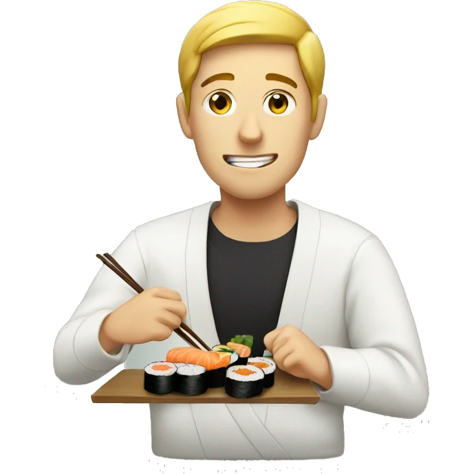 guy eating sushi emoji