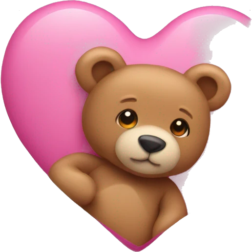 pink heart with teddy bear emoji