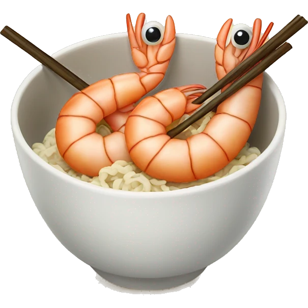 Shrimp holding chopsticks  emoji