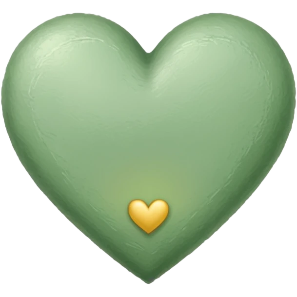 sage green heart, hand drawn, sketched emoji