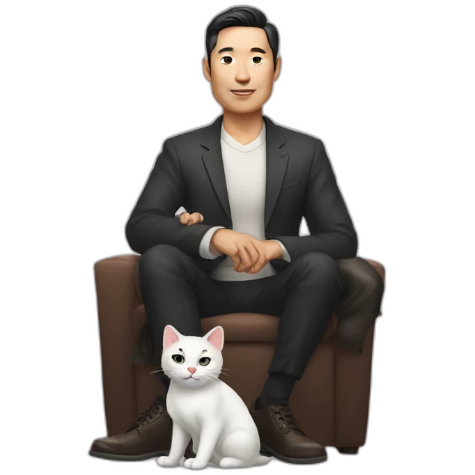 asian richman with cat emoji
