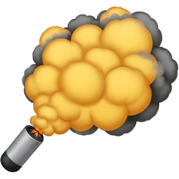 Smoke Bomb – Small black ball releasing a puff of smoke emoji