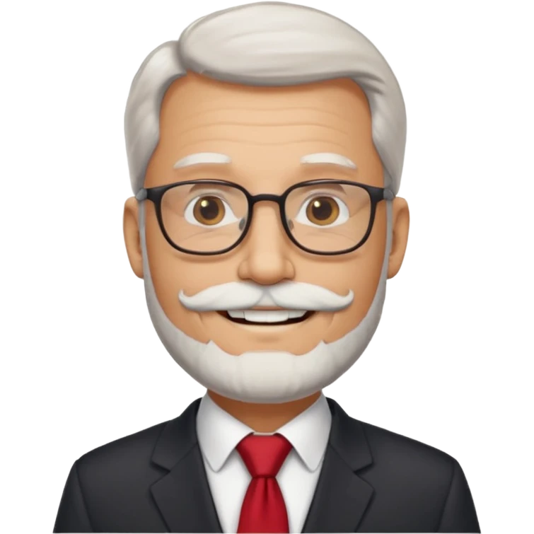 graduation day professor with red tie with white beard emoji