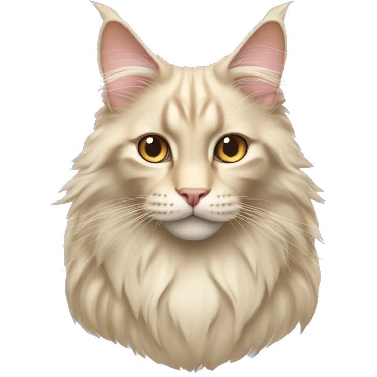 cream colored maine coon with hearts for eyes emoji