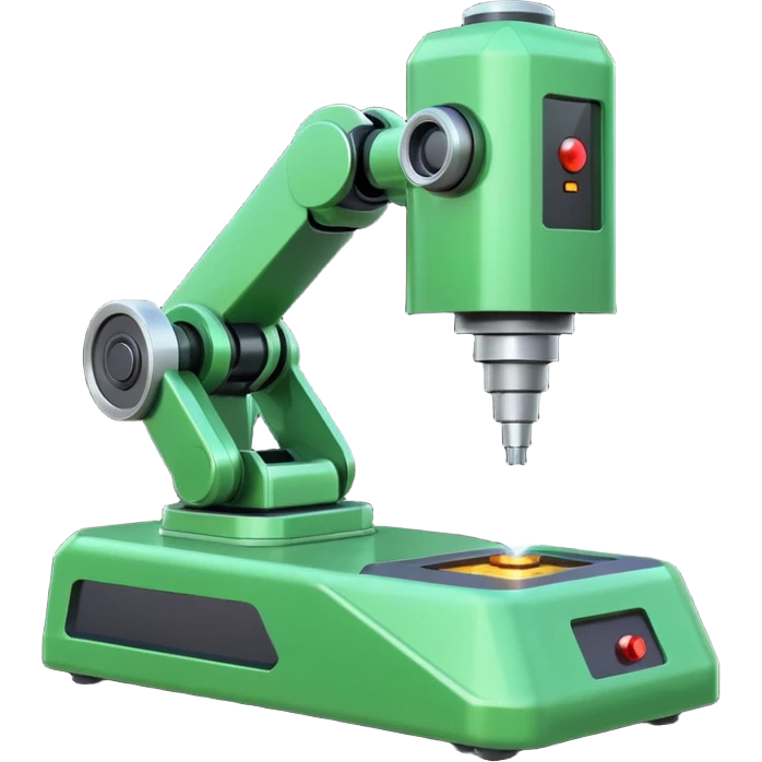 green robotic machine welding laser emoji