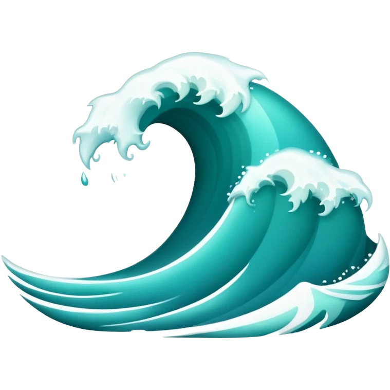 wave emoji with a bit of green emoji