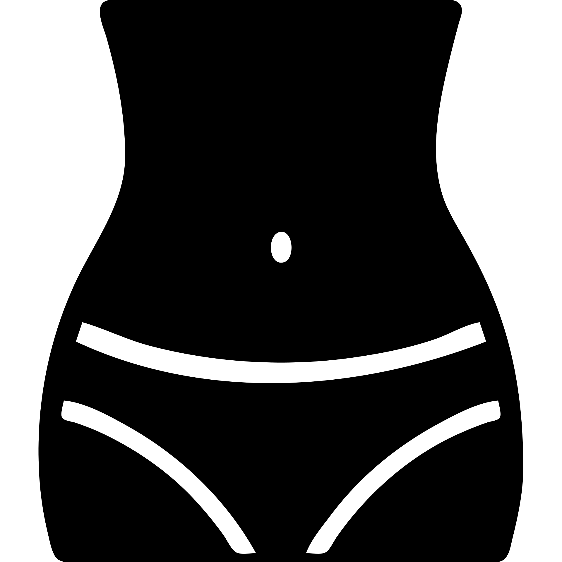 solid filled icon of a female belly, minimal detail emoji
