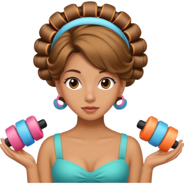 girl with hair roller emoji
