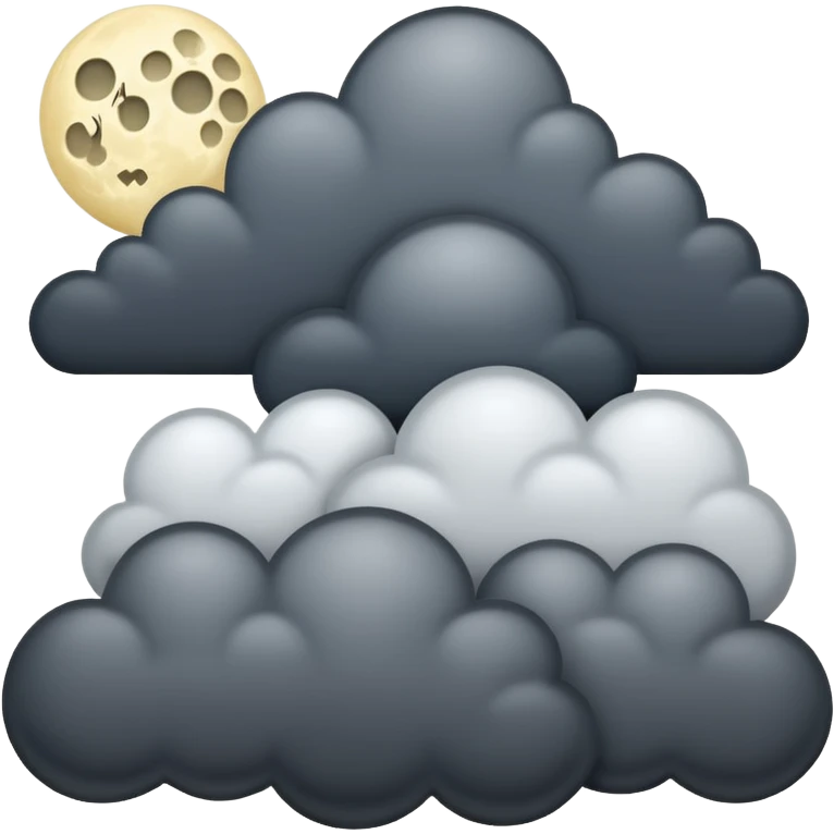 dark sky with clouds and the moon emoji
