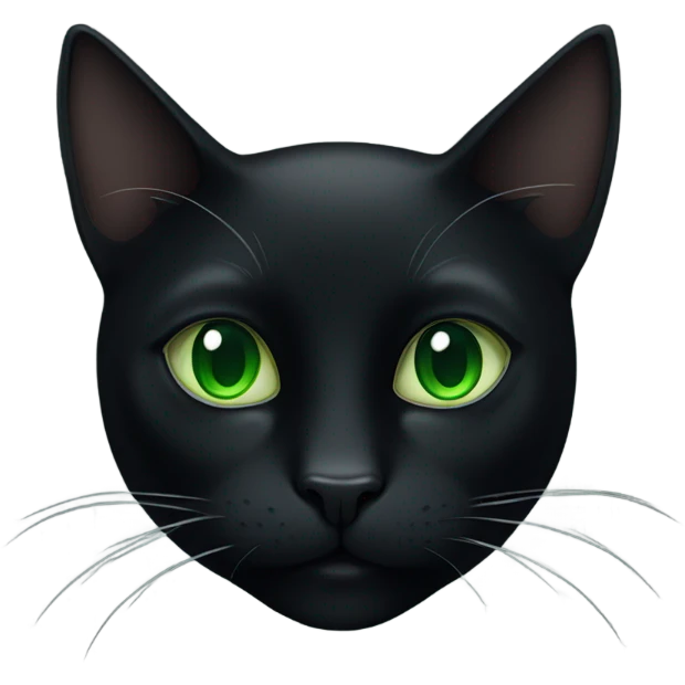 Black cat green emoji