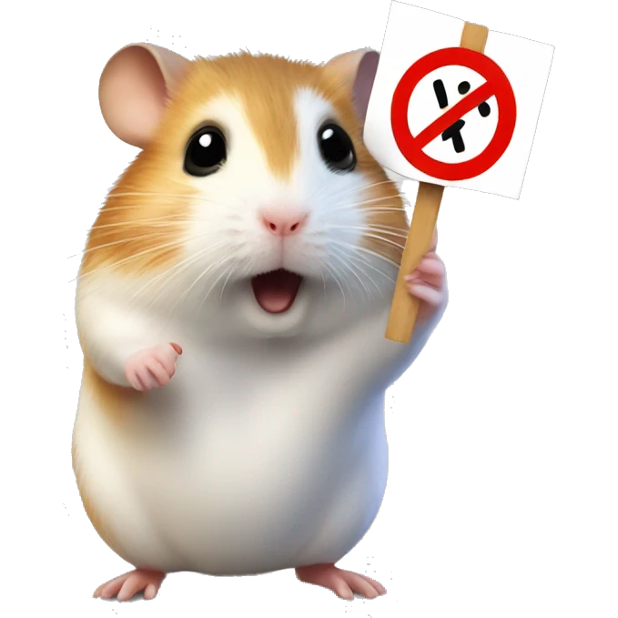hamster holding a 'no entry' sign emoji