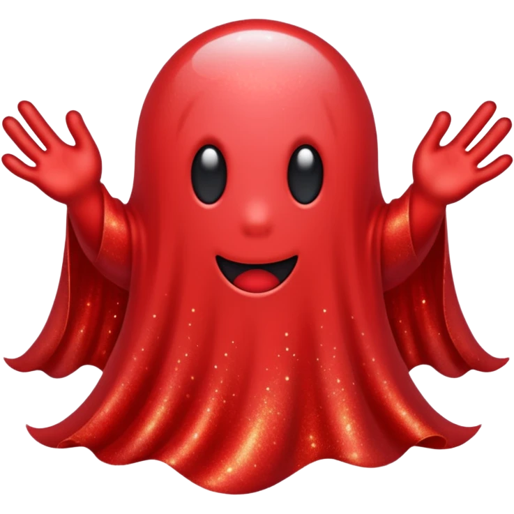 red glitter ghost emoji