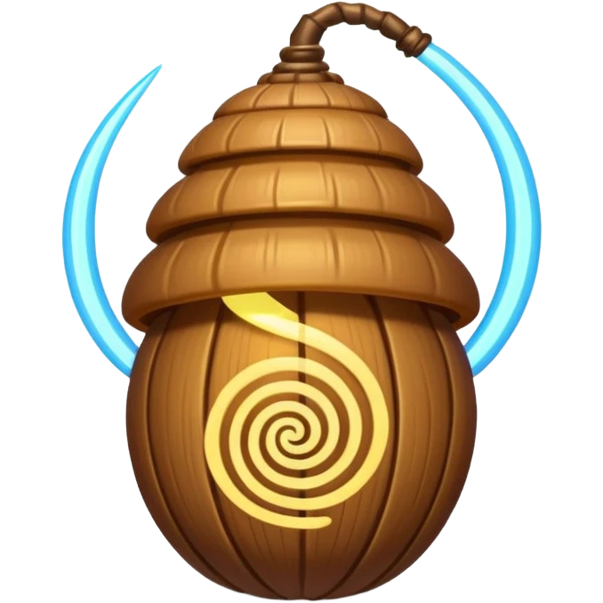 Magic acorn with spiral glow lines emoji