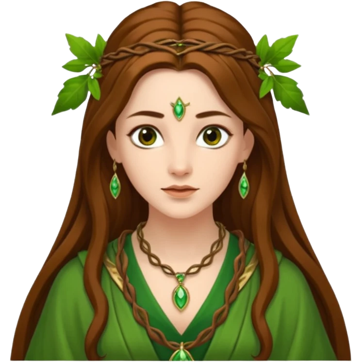 Leaf-necklace druid queen emoji