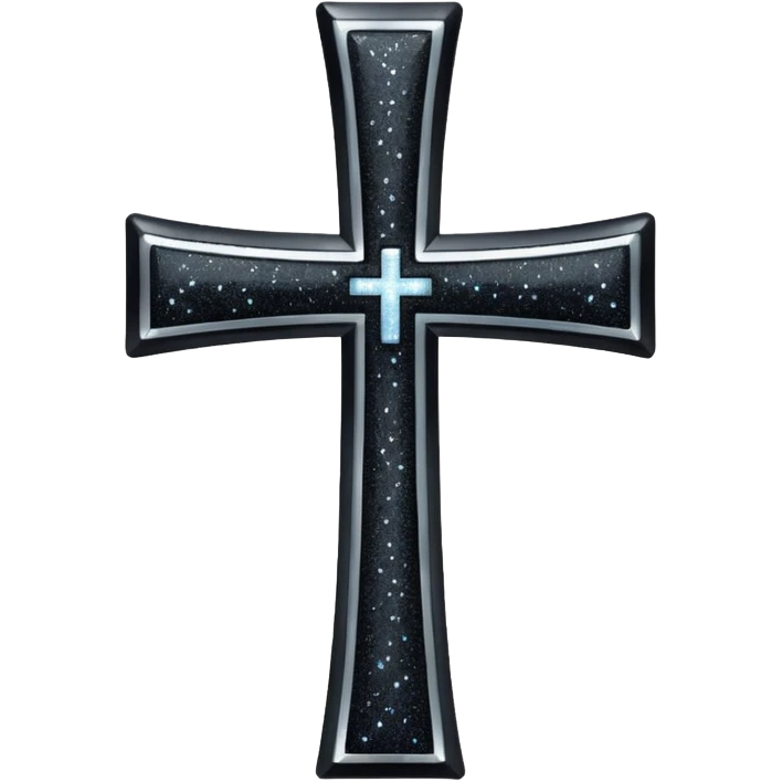  Glitter black cross emoji