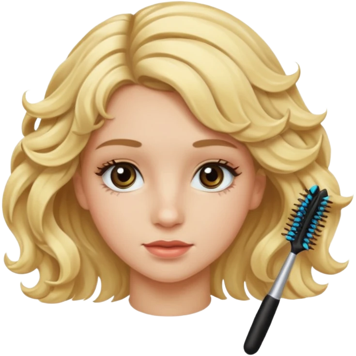 wawy haired blonde teenage girl with mascara emoji