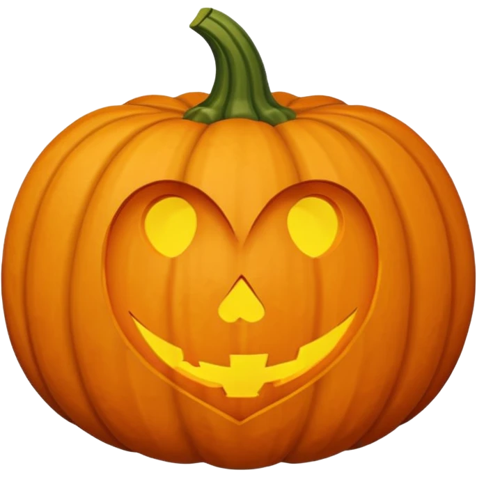 Pumpkin with a heart shape emoji