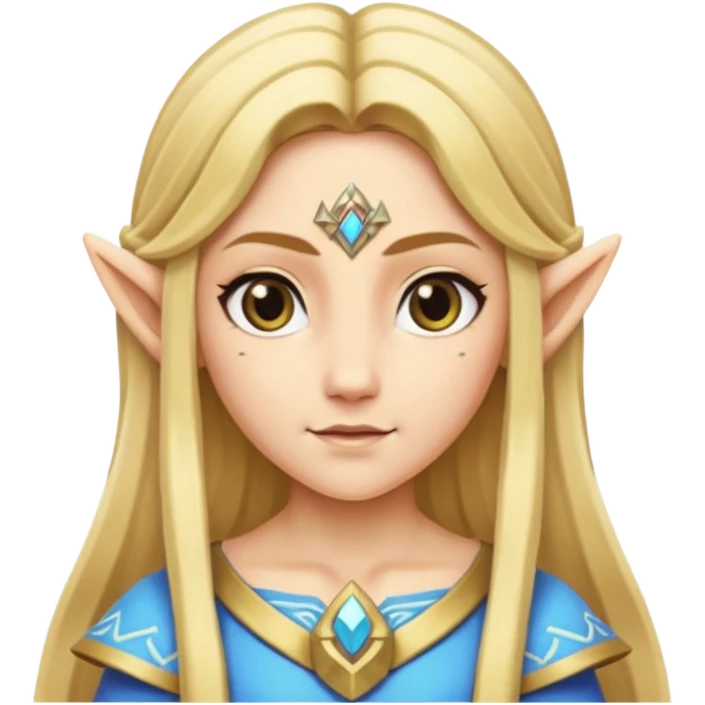 Zelda with long blonde hair and pointed ears emoji