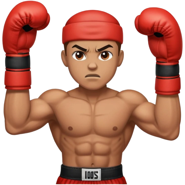 Boxer with gloves in fighting stance emoji
